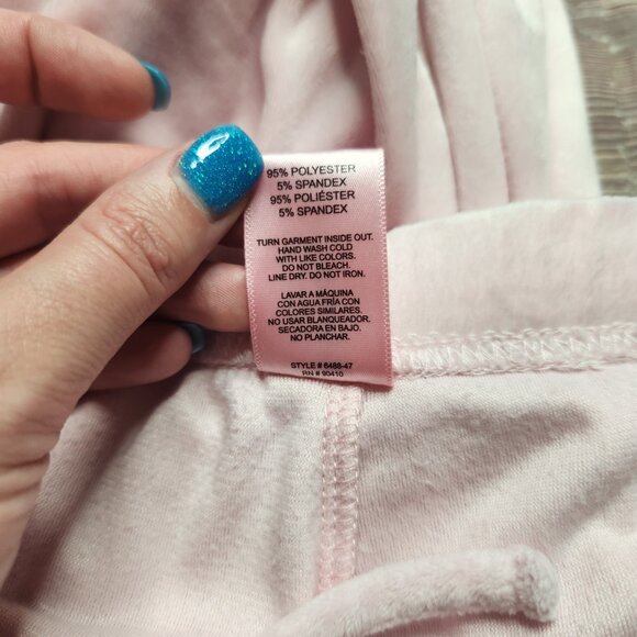 Juicy Couture Pink Rhinestone Velvet Fleece Pajamas - Picture 9 of 16